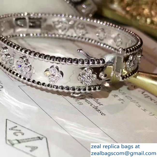 Van Cleef  &  Arpels Perlee clovers bracelet with diamonds